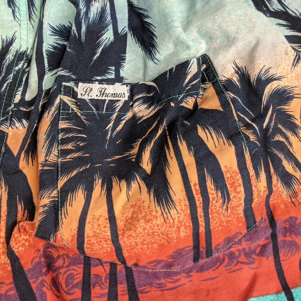 St Thomas Mens Swim Trunks Board Shorts Palm Trees‎